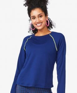 Terez Deep Blue WorkIt Long Sleeve Tee