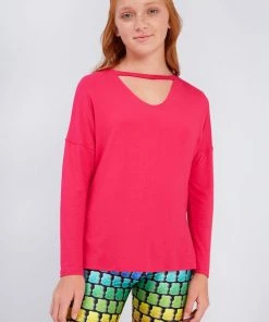 Terez Girls Hot Pink V Long Sleeve