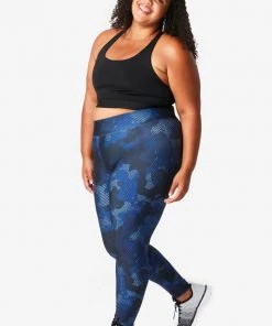 Terez Navy Camo Stripe Hi-Shine Leggings