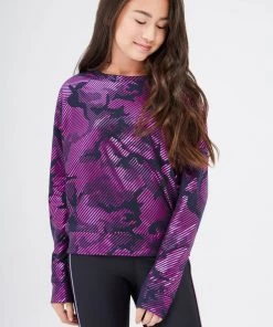 Terez Girls Fuchsia Camo Foil Sweatshirt
