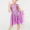 Terez Girls Pink Confetti Stars Skater Dress