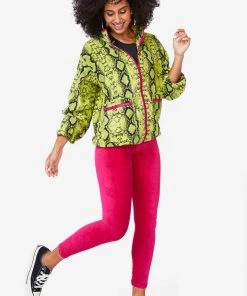 Terez Lime Python BundleUp Fleece Jacket Bras & Tops