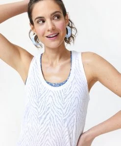 Terez White Burnout Zebra Tank