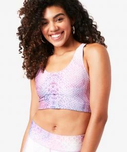 Terez Pink Python Hi-Shine Sports Bra