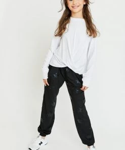 Terez Girls Black Star Foil Lightweight Jogger