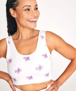 Florals Terez X Black Iris Violet Forget Me Not TLC Sports Bra
