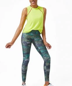 Terez Green Heathered Camo Hi-Shine Leggings