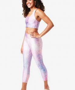 Terez Best Sellers Pink Python Hi-Shine Capris