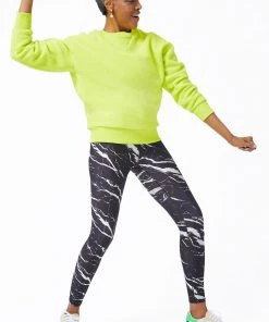 Terez Onyx Black Marble Hi-Shine Leggings