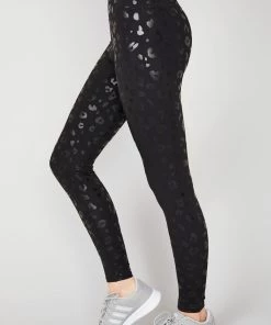 Terez Best Sellers Black Cheetah Foil UpLift Leggings