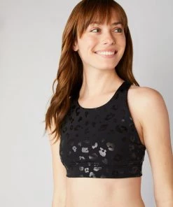 Terez Black Cheetah Foil UpLift Sports Bra