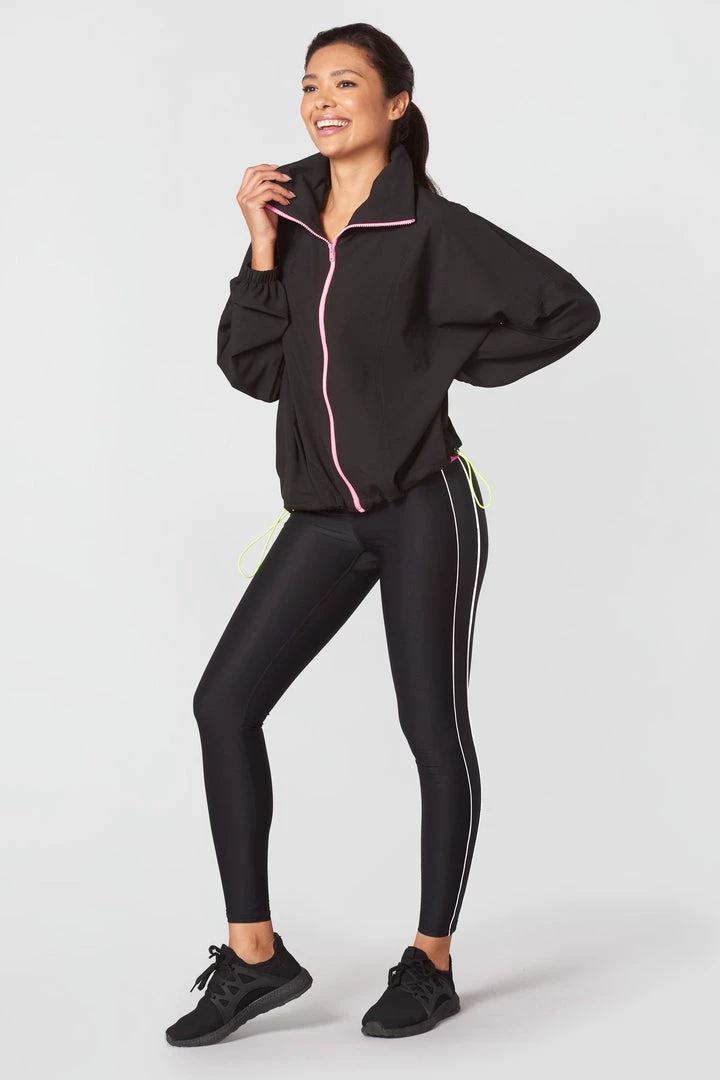 Terez Black Neon Streak RipStop Windbreaker Tennis 2 Terez Black Neon Streak RipStop Windbreaker Tennis