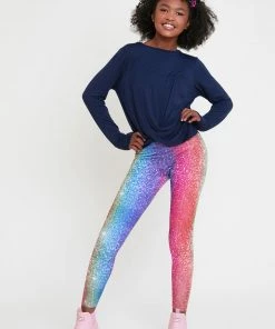 Terez Girls Rainbow Glitter Leggings