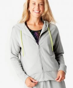 Terez Dove Gray CozyCozy Full Zip Hoodie