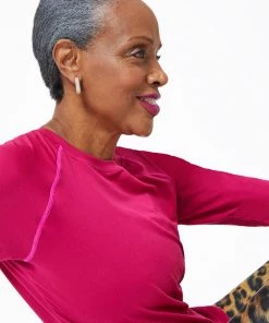 Terez Bras & Tops Magenta WorkIt Long Sleeve Tee