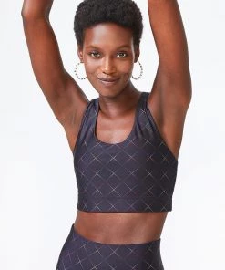 Terez Black Rainbow Seeing Sound Hi-Shine Bra Bras & Tops