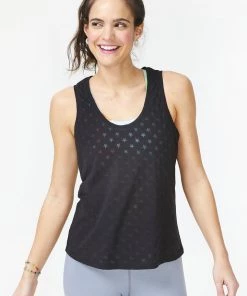 Terez Bras & Tops Black Burnout Star Tank