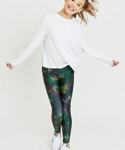 Terez Girls Green Camo Stripe Legging