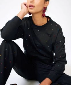 Terez Bras & Tops Black Gems Crop Crew