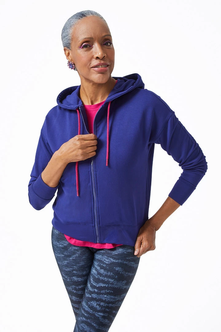 Terez Deep Blue CozyCozy Full Zip Hoodie 6 Terez Deep Blue CozyCozy Full Zip Hoodie