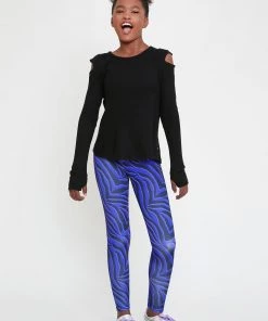 Terez Girls Purple Zebra Leggings