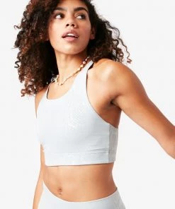 Terez Dove Gray Snakeskin Foil UpLift Sports Bra