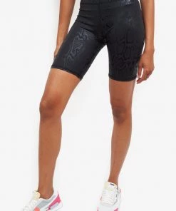 Terez Obsidian Snakeskin Foil UpLift Bike Shorts