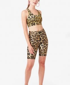 Terez Leopard Goals Hi-Shine Bike Shorts