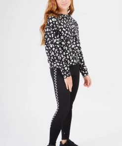 Terez Girls Silver Foil Cheetah Sweatshirt