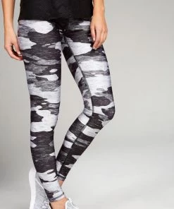 Terez Heathered Gray Camo Hi-Shine Leggings