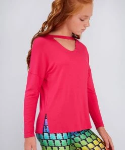 Terez Girls Hot Pink V Long Sleeve