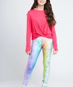 Terez Girls Hot Pink Twist Front Long Sleeve