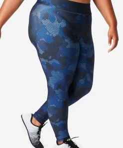 Terez Navy Camo Stripe Hi-Shine Leggings