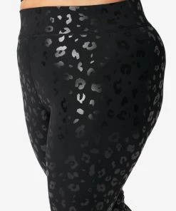 Terez Best Sellers Black Cheetah Foil UpLift Leggings
