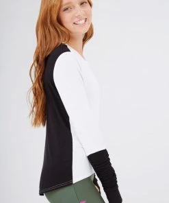 Terez Girls White & Black Ruched Sleeve