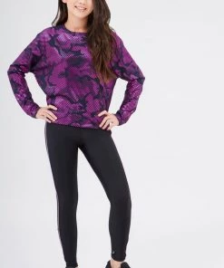 Terez Girls Fuchsia Camo Foil Sweatshirt