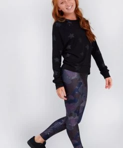 Terez Girls Purple Camo Stripe Leggings