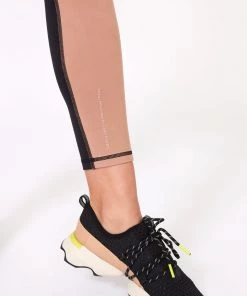 Terez TLC Shop Jet Black And Camel Colorblock TLC Leggings