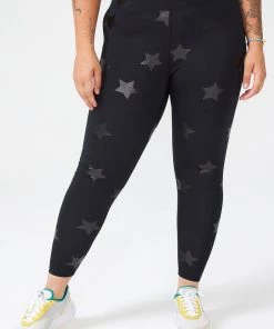 Terez Best Sellers Black Tonal Star Foil UpLift Leggings