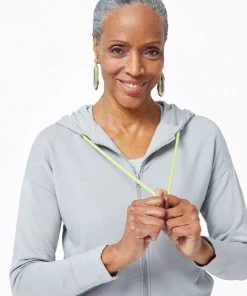 Terez Dove Gray CozyCozy Full Zip Hoodie