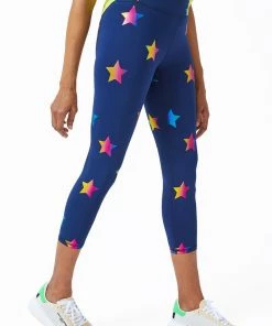 Terez Navy Rainbow Star Foil UpLift Capris