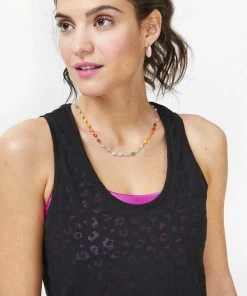 Terez Bras & Tops Black Burnout Cheetah Tank