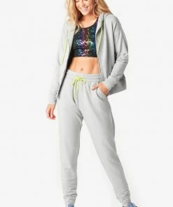 Terez Dove Gray CozyCozy Full Zip Hoodie