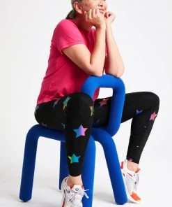Terez Black Rainbow Star Foil UpLift Leggings
