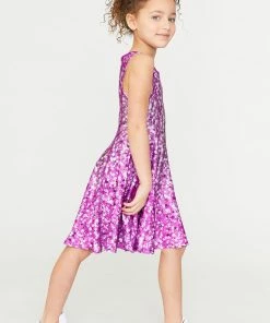 Terez Girls Pink Confetti Stars Skater Dress