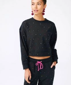 Terez Bras & Tops Black Gems Crop Crew