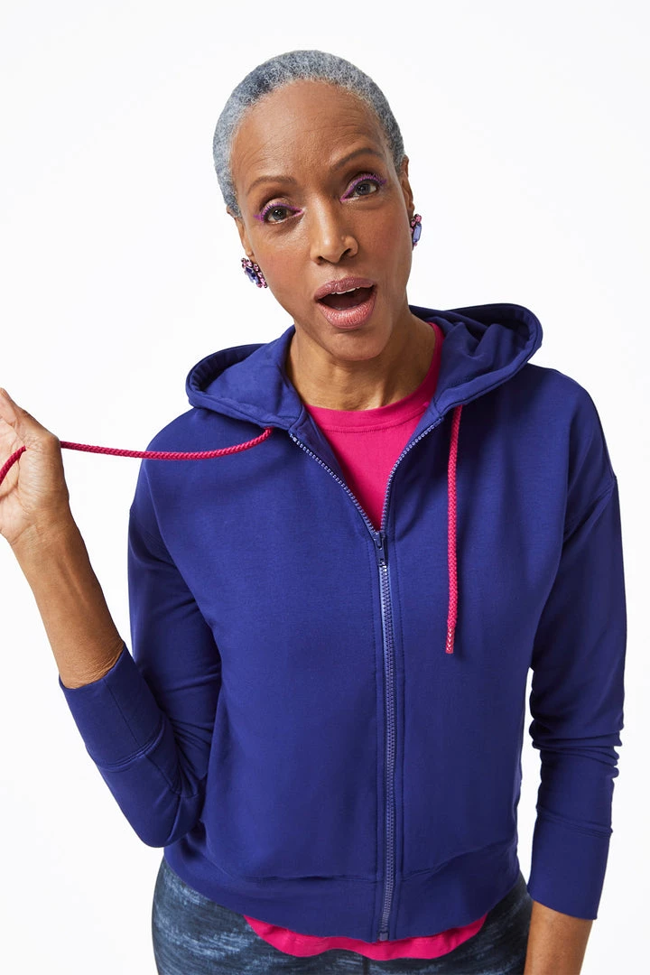 Terez Deep Blue CozyCozy Full Zip Hoodie 4 Terez Deep Blue CozyCozy Full Zip Hoodie