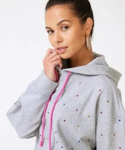 Terez Best Sellers Collegiate Gray Gems Hoodie