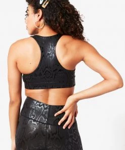 Terez Obsidian Snakeskin Foil UpLift Sports Bra Bras & Tops