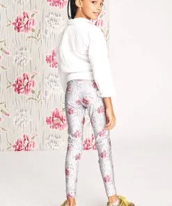 Terez X Black Iris Girls Tossed Carnation Leggings